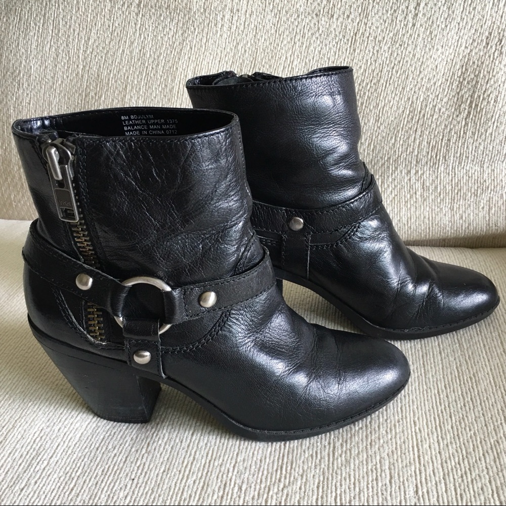 Black Leather Harness Boots